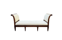 Beautiful Louis XVI French 18th century walnut scroll end meridian.