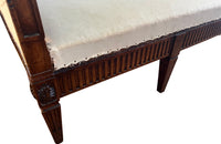 Beautiful Louis XVI French 18th century walnut scroll end meridian.