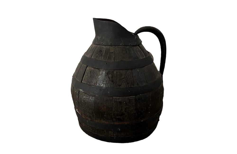 Antique French coopered, Burgundy wine jug. For decorative use. French Antiques - Decorative Antiques - AD & PS Antiques