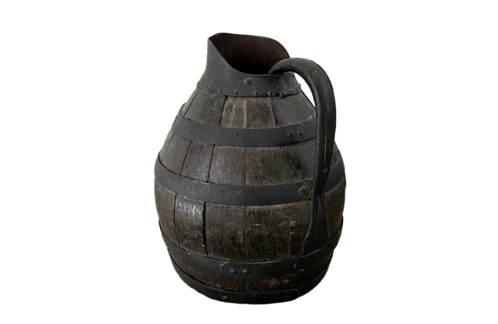 Antique French coopered, Burgundy wine jug. For decorative use. French Antiques - Decorative Antiques - AD & PS Antiques