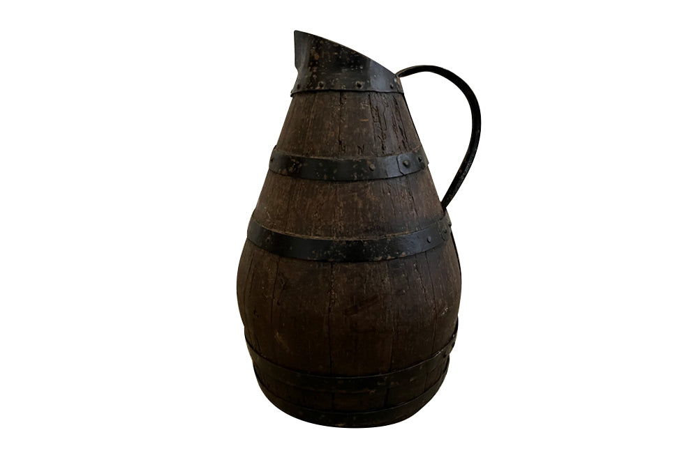 Large French Antique coopered, Burgundy wine jug. - French Antiques - Decorative Antiques
