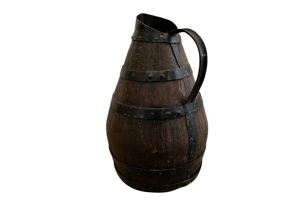 Large French Antique coopered, Burgundy wine jug. - French Antiques - Decorative Antiques