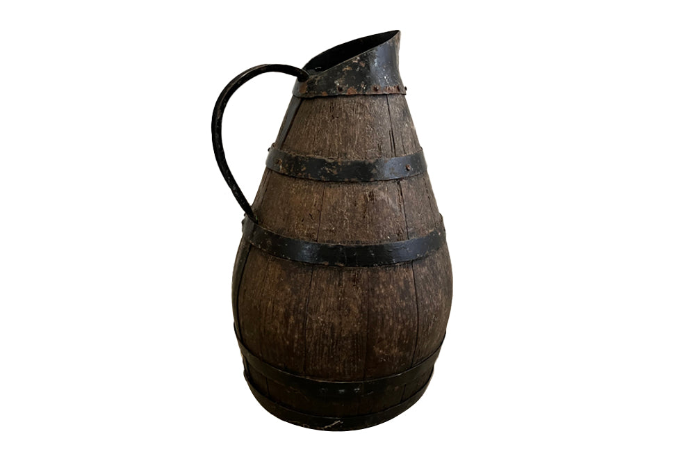 Large French Antique coopered, Burgundy wine jug. - French Antiques - Decorative Antiques