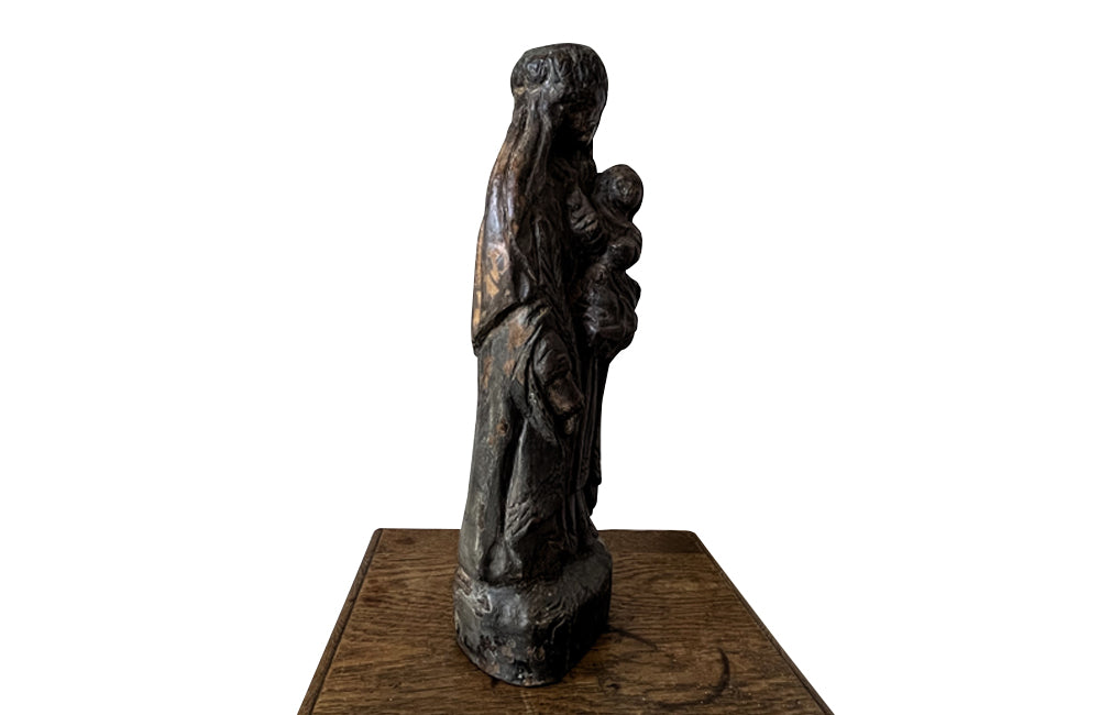 19th Century French Carved Madonna and Child - French Antiques