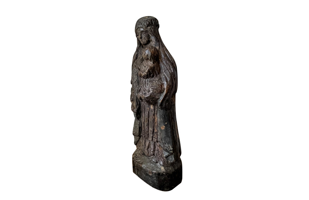 19th Century French Carved Madonna and Child - French Antiques