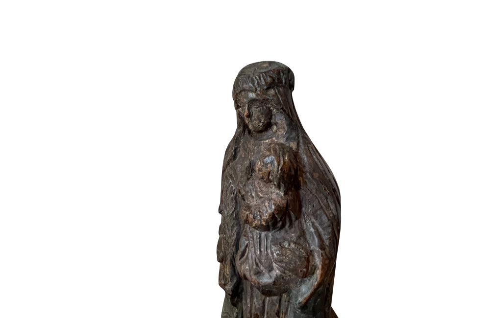 19th Century French Carved Madonna and Child - French Antiques