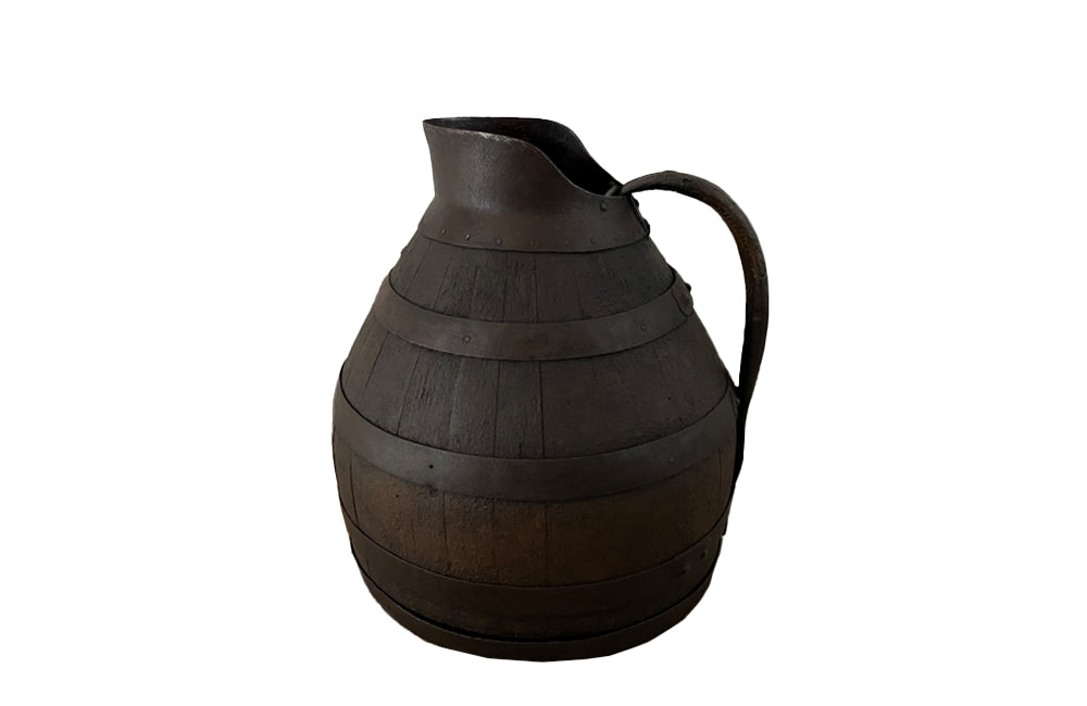 Antique French Large, coopered, Burgundy wine jug. For decorative use. French Antiques - Decorative Antiques - AD & PS Antiques