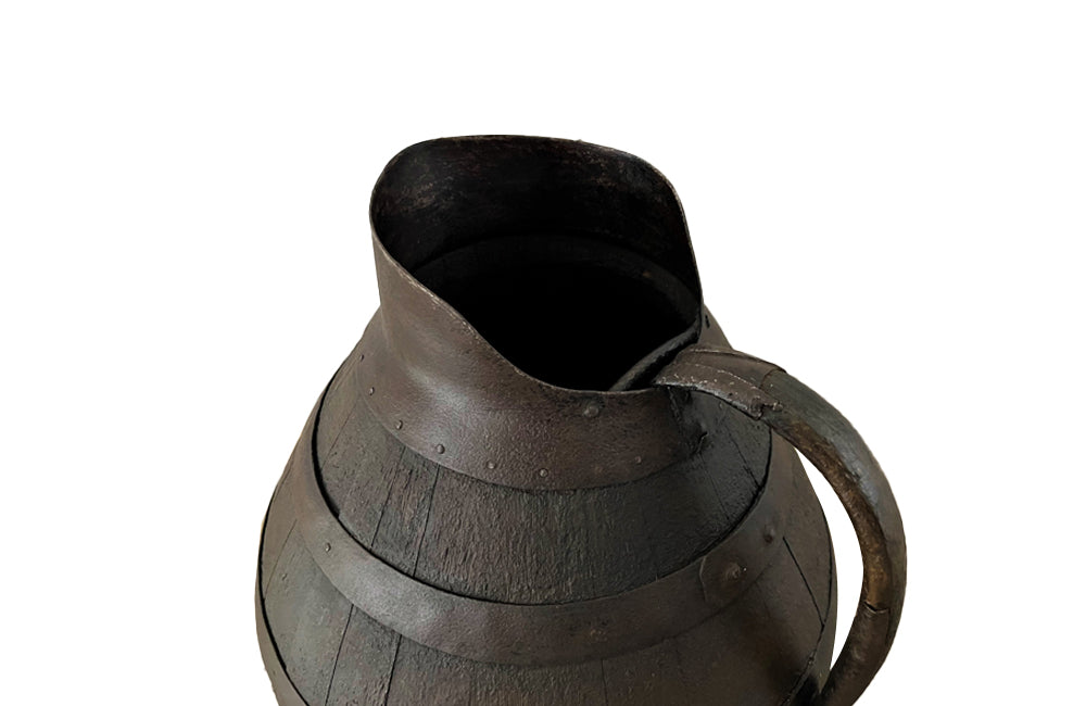 Antique French Large, coopered, Burgundy wine jug. For decorative use. French Antiques - Decorative Antiques - AD & PS Antiques
