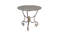 French Marble Top Round Iron Gueridon Table - French Antique Furniture - Antique Table - AD & PS Antiques