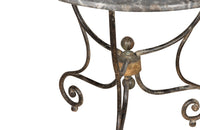 French Marble Top Round Iron Gueridon Table - French Antique Furniture - Antique Table - AD & PS Antiques