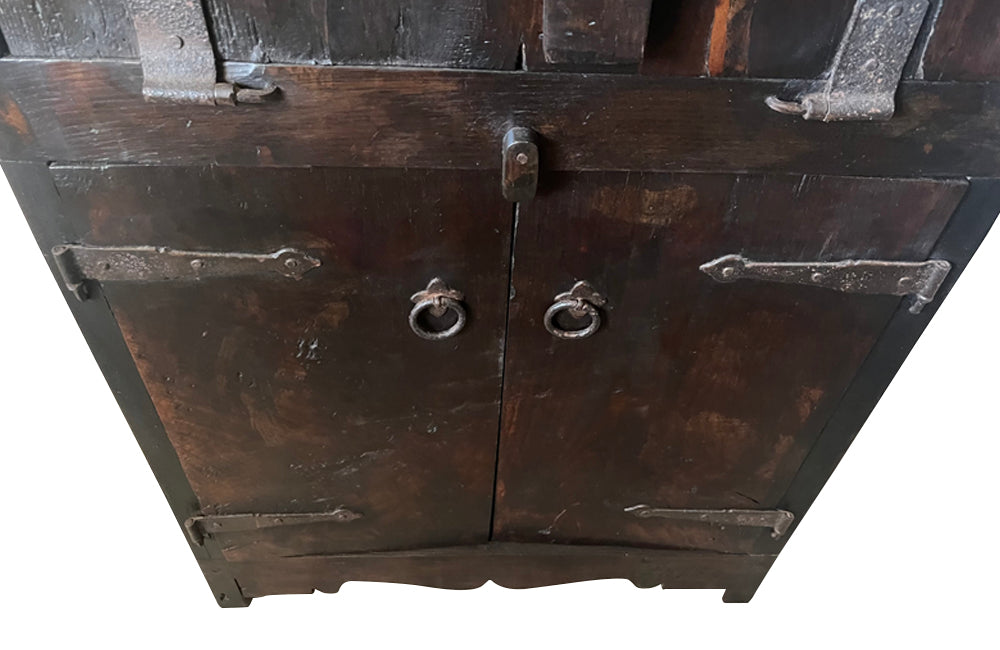 Antique french rustic farmhouse pak metamorphic cupboard with drop down table - French antique furniture