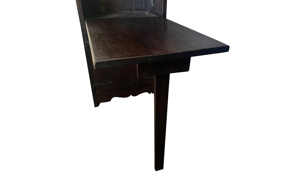 Antique french rustic farmhouse pak metamorphic cupboard with drop down table - French antique furniture