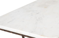 Beautiful 19th century French iron based table with lead medallions and ornamentation to arched stretcher and top of legs.