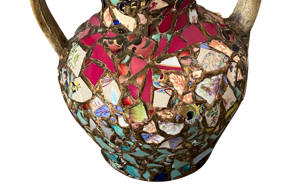 19th Century French picassiette pottery water jug - French Antiques - AD & PS Antiques