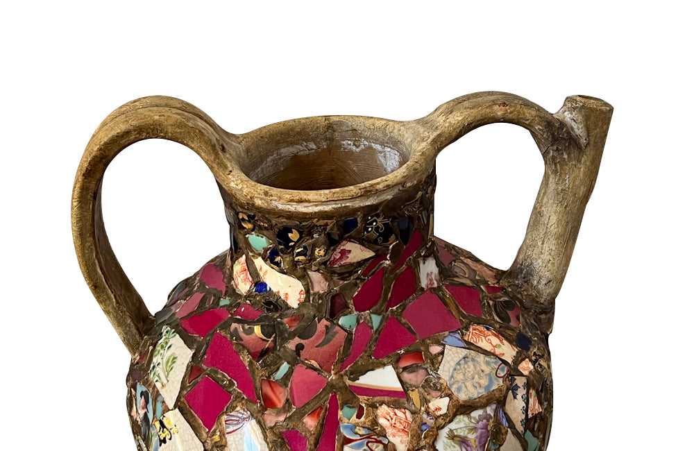 19th Century French picassiette pottery water jug - French Antiques - AD & PS Antiques