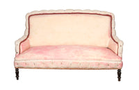 Beautiful large Napoleon III piecrust sofa on ebonised feet.