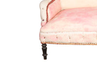 Beautiful large Napoleon III piecrust sofa on ebonised feet.