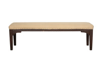 19th century French upholstered long rustic bench