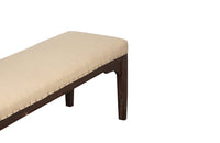 19th century French upholstered long rustic bench