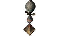 Beautiful, tall 19th century French decorative, polychromed zinc and iron roof finial - Garden Antiques