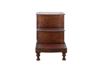 19th century English mahogany and leather library  coffer steps.