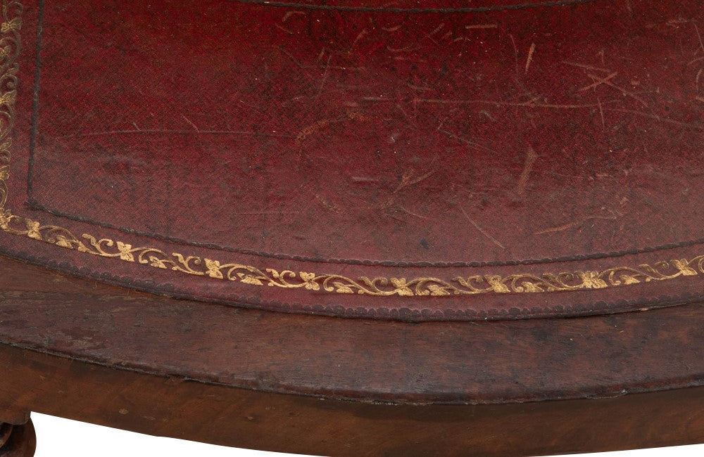 19th century English mahogany and leather library  coffer steps.