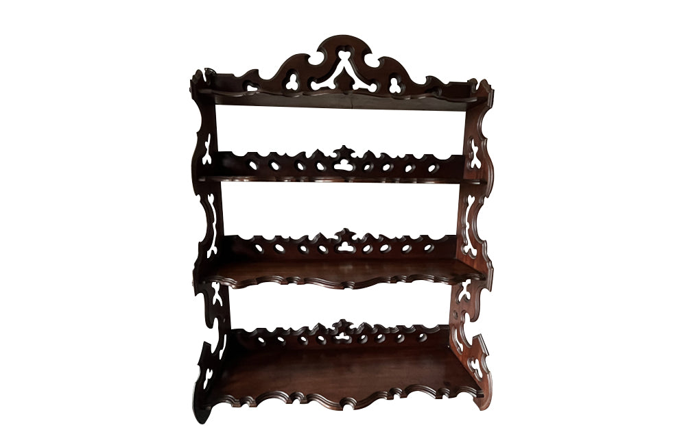 Set of 19th century, mahogany hanging or standing shelves.