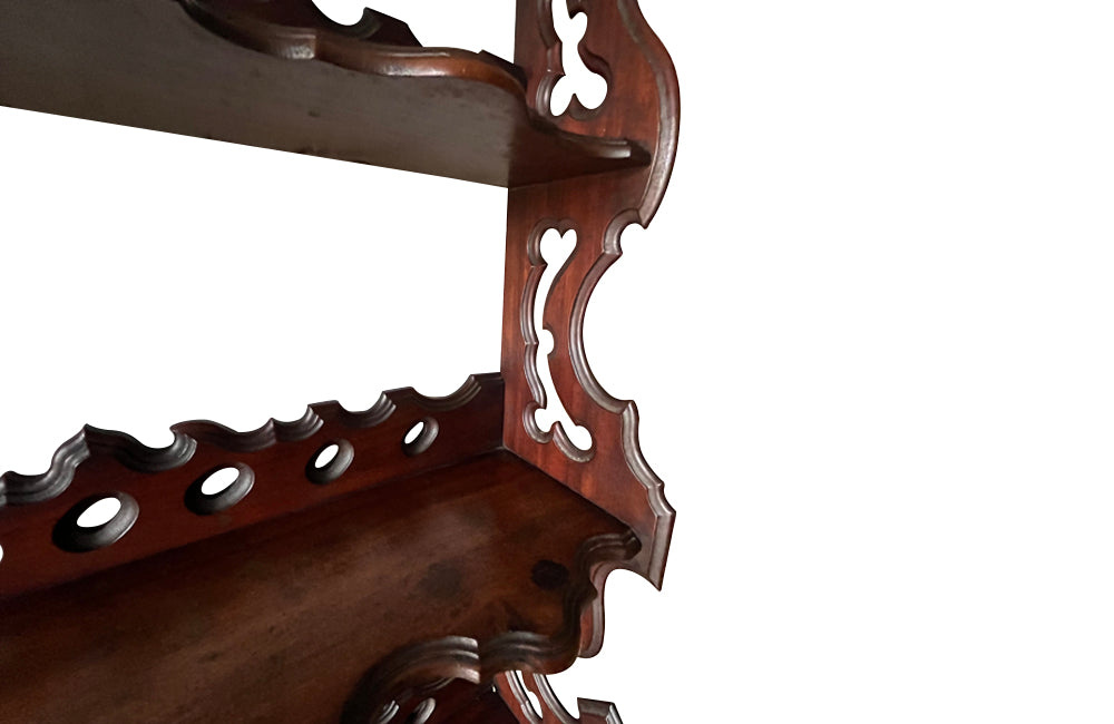 Set of 19th century, mahogany hanging or standing shelves.