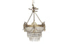 19th century beautiful, large, round, bronze, crystal and glass chandelier in the Neo-Classical style.