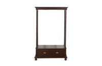 Antique oak hallstand with hanging rail, lower shelf and drawer with two handles - French antiques