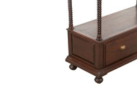 Antique oak hallstand with hanging rail, lower shelf and drawer with two handles - French antiques