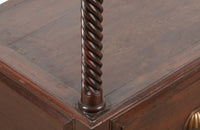 Antique oak hallstand with hanging rail, lower shelf and drawer with two handles - French antiques