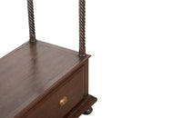 Antique oak hallstand with hanging rail, lower shelf and drawer with two handles - French antiques