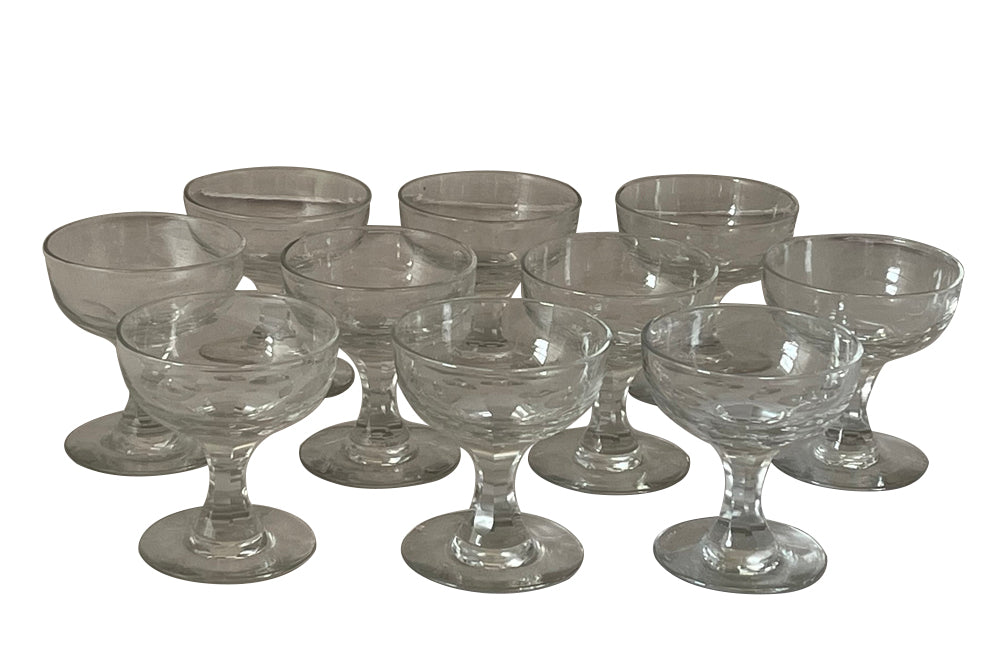 Antique French champagne glasses