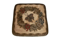 Antique stool Louis XVI revival giltwood with pretty needlework seat French - Antique French Furniture