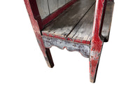 Antique painted bench French 19th Century banquette de cantou de cheminée or fireplace bench - Antique French Furniture