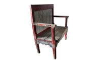 Antique painted bench French 19th Century banquette de cantou de cheminée or fireplace bench - Antique French Furniture