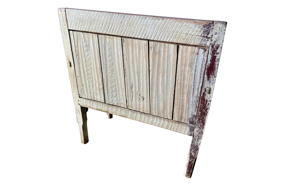 Antique painted bench French 19th Century banquette de cantou de cheminée or fireplace bench - Antique French Furniture