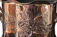 Large 19th Century French two handled copper vasque featuring a pretty fluted rim