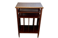 Antique mahogany table music table with shelves. Late 19th Century French. French antique furniture