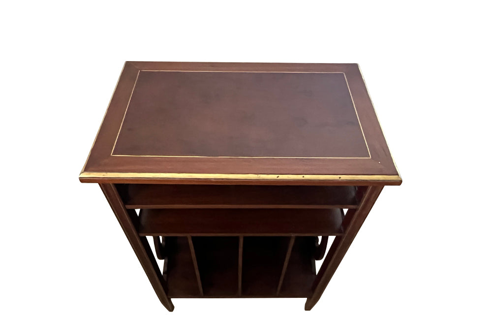 Antique mahogany table music table with shelves. Late 19th Century French. French antique furniture