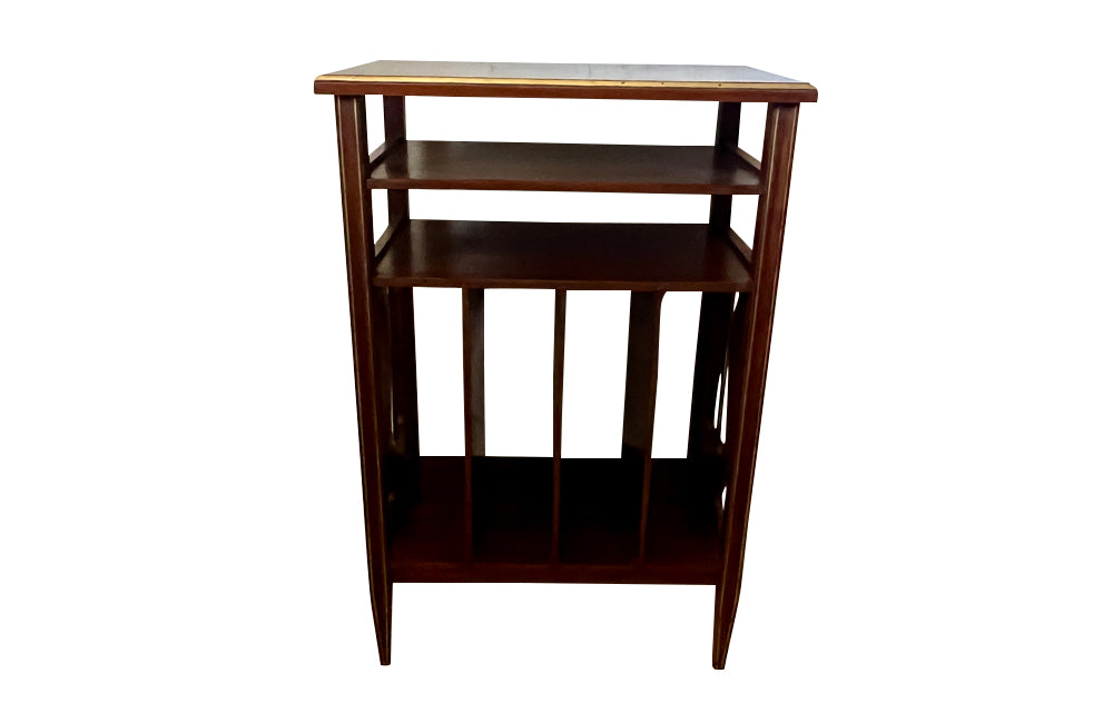 Antique mahogany table music table with shelves. Late 19th Century French. French antique furniture