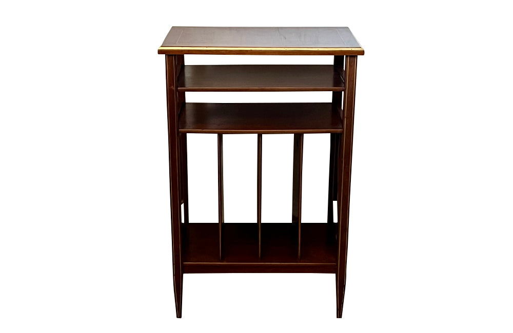 Antique mahogany table music table with shelves. Late 19th Century French. French antique furniture