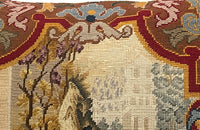 Antique cushion 19th century French tapestry cushion depicting a squirrel reaching for grapes. French antiques.