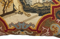 Antique cushion 19th century French tapestry cushion depicting a squirrel reaching for grapes. French antiques.