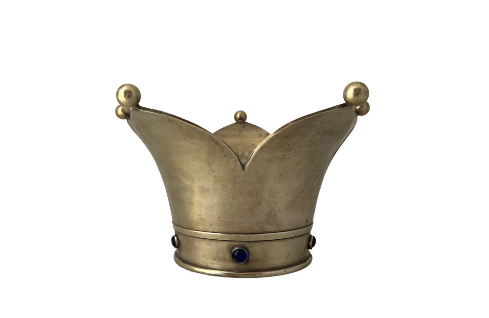 20th Century decorative brass ice bucket, or cache pot, in the form of a crown.