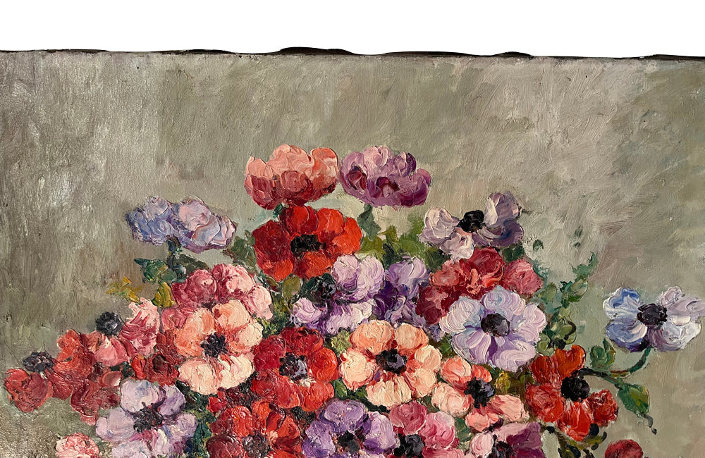 SIGNED STILL LIFE PAINTING OF ANEMONES BY JULIETTE GEORGE