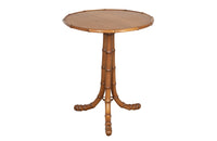 French  faux bamboo , antique tilt top occasional table with tripod base