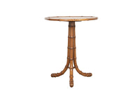 French faux bamboo , antique tilt top occasional table with tripod base