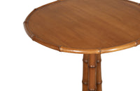 French faux bamboo , antique tilt top occasional table with tripod base